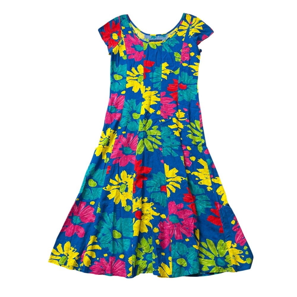 Jams World Small Floral Bright Short Sleeve Dress Back Tie